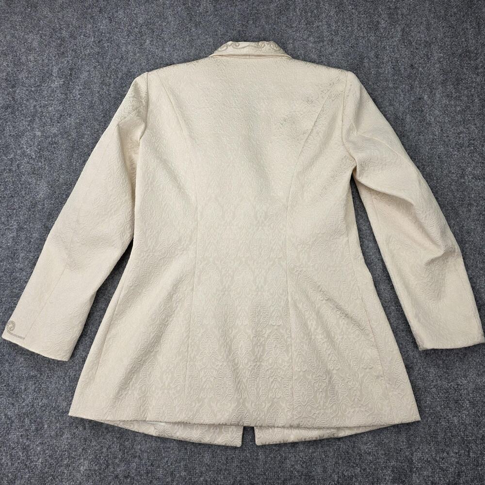 Vintage Hobby Horse Blazer Womens Large Cream Brocade Beaded Metallic Made USA - Picture 6 of 16